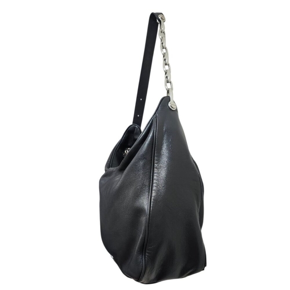 MARC JACOBS THE TEMPO LEATHER HOBO SHOULDER BAG BLACK - Picture 10 of 16